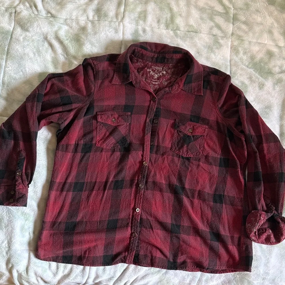 Sonoma Red and Black Button Down Shirt - Picture 1 of 5